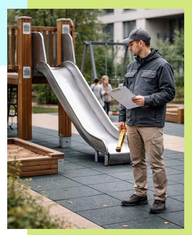 Сертификация детских площадок в Полысаеве от 25708 р. | Алешин-Плс