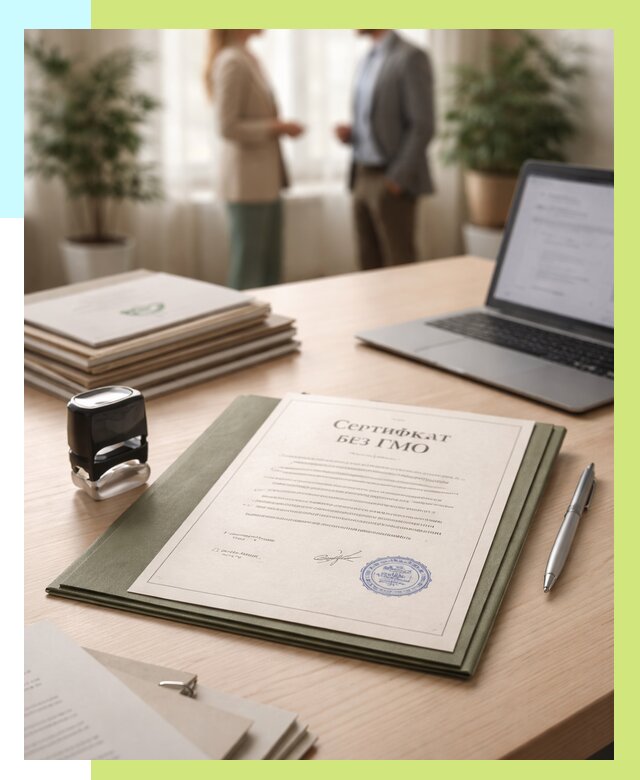 Сертификат без ГМО в Полысаеве от 7712 р. оформить срочно Алешин-Плс