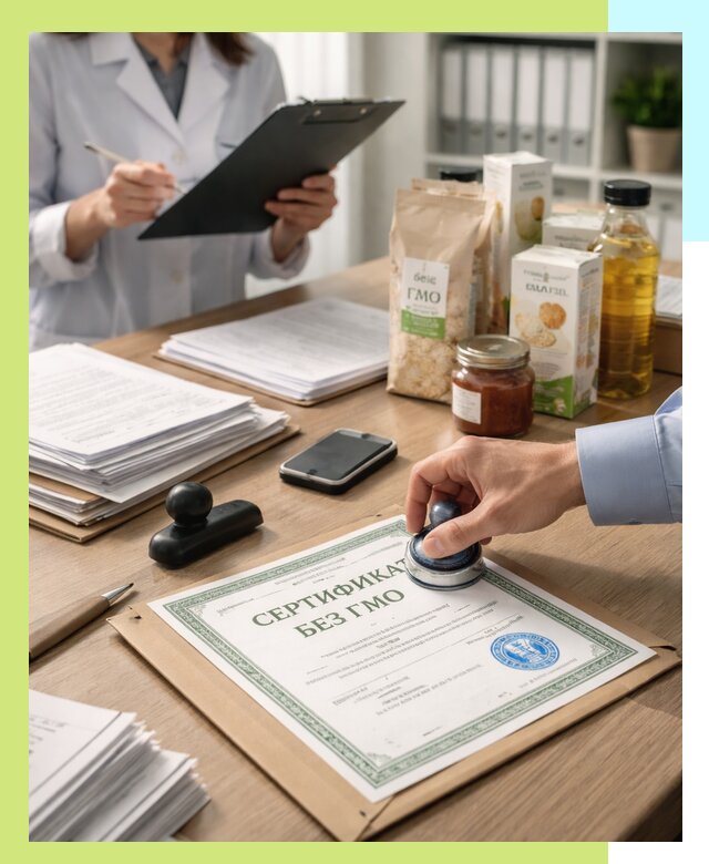 Получение сертификата Без ГМО для продукции в Полысаеве